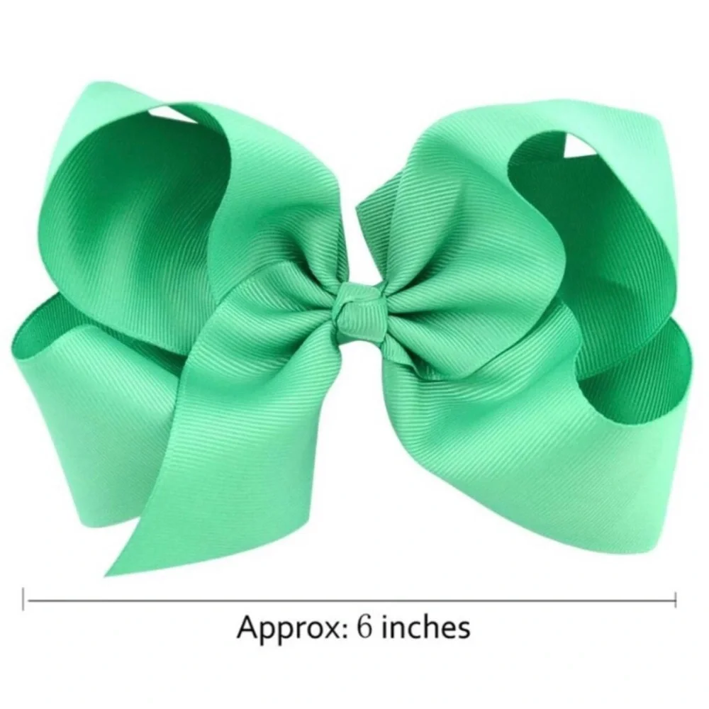 30 Rainbow Color Hair Bows - 6 inch Grosgrain Bows with Alligator Clips